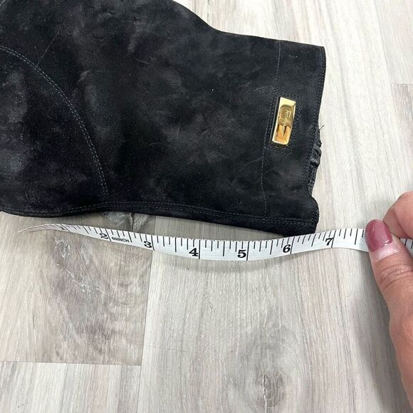 Salvatore Ferragamo Black Suede Heeled Ankle Boots in Size 9 AA (Narrow) - Picture 10 of 10